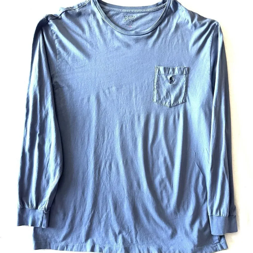 Polo Ralph Lauren Men‎ XL Blue Classic Fit Long Sleeve Navy Pony